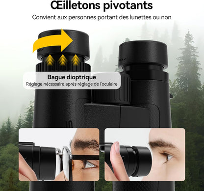 Svbony Upgraded SV202 8x32 ED Binoculars, BAK4 Prism FMC Lens, IPX7 Waterproof, Phase Correction, Dielectric Prism Coating, Wide Angle Lens for Adults, Bird Watching - QUORE