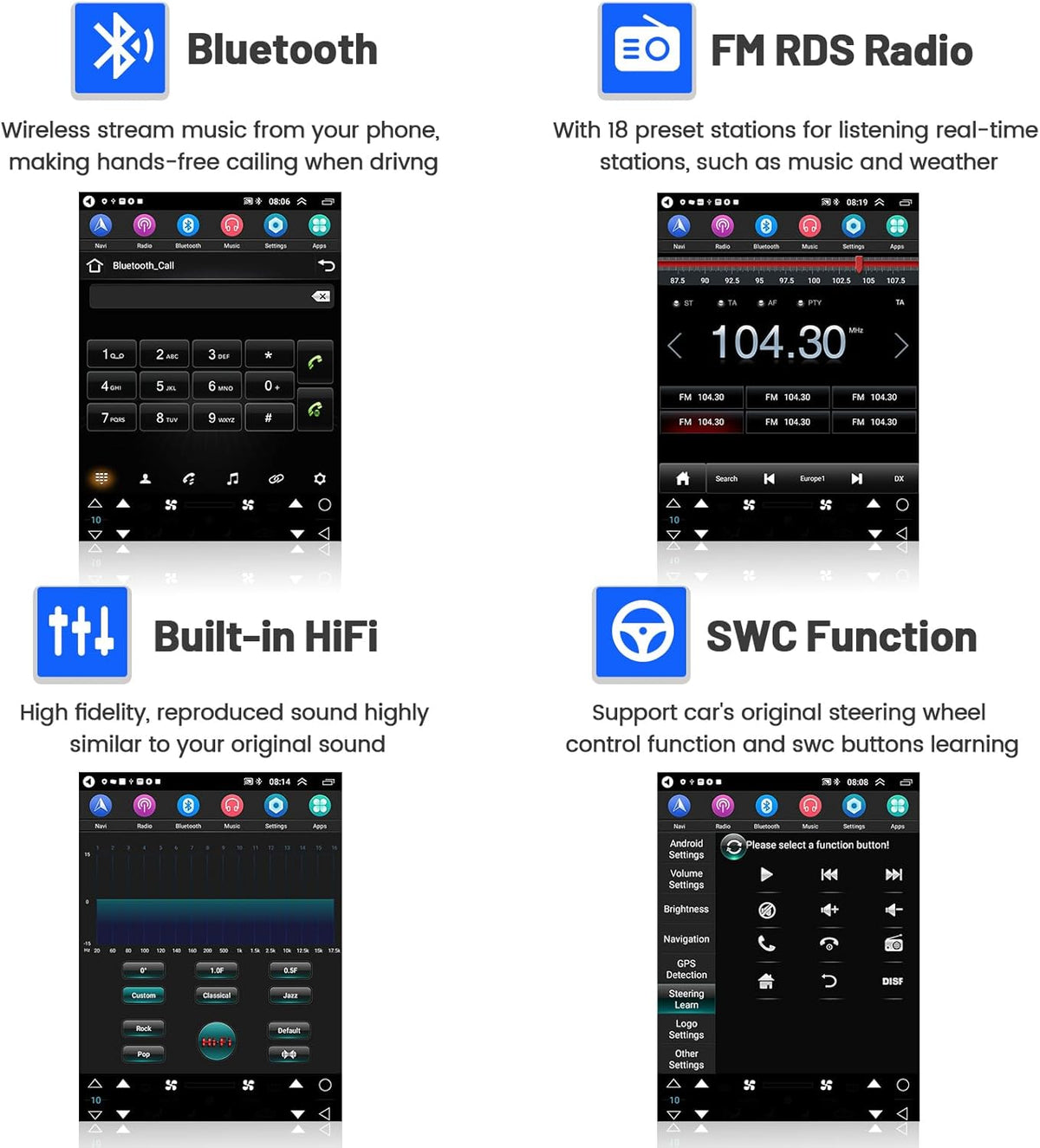 Hikity - Android 13 Autoradio voor Opel Astra J Buick Excelle GT met Draadloos Carplay Android Auto GPS Navi Radio met 9,7 Inch Touch Display WiFi FM BT Achteruitrijcamera