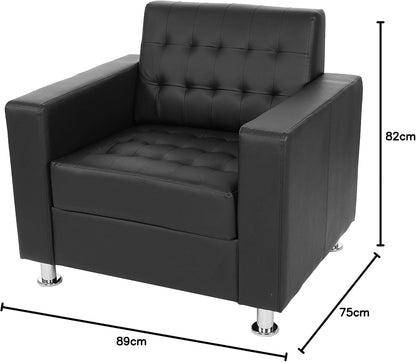 Loungestoel – Fauteuil – Relaxstoel – Armstoel – Loungestoel Kunstleer – Hoogwaardig Kunstleer – Massief Houten Frame – Stevige Metalen Poten