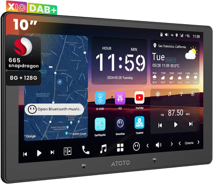 Autoradio – Auto Radio – 2-DIN Multimedia Speler – Android Auto – Apple CarPlay – 10,1" QLED Scherm – DAB+ Radio & 4G LTE Connectivity