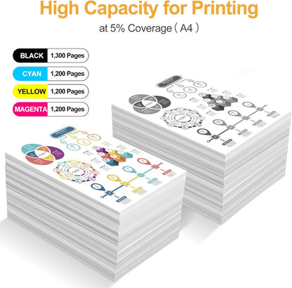 Tonercartridges Set – Toner Cartridges – Inktcartridges – Printerinkt – Vervangende Toners – Hoge Paginaopbrengst Tot 1300 Pagina’s – Met Printerchip Voor Eenvoudige Installatie