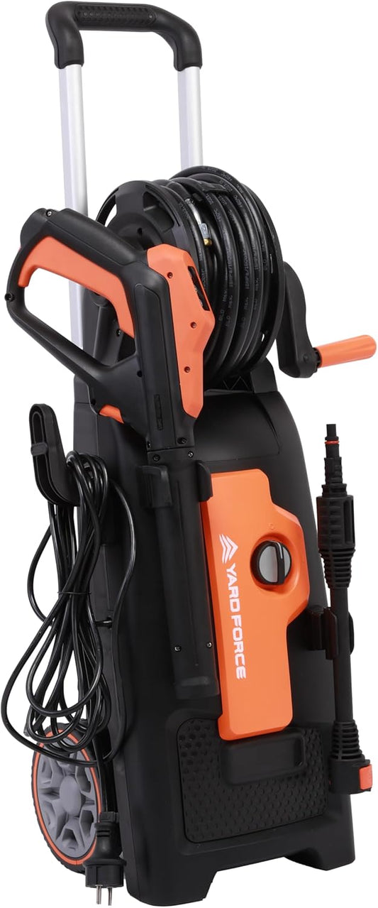 Yard Force EW U15C Hogedrukreiniger 2000 W | 150 bar max. | 440 l/h | Vario Twist & Turbo mondstuk | 6,5 m slang, geïntegreerde slanghaspel, telescopische handgreep, reinigingsmiddeltank
