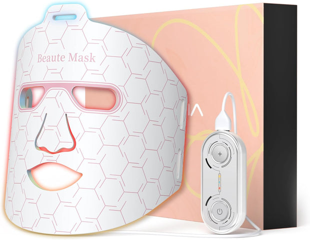 Lichttherapie - Rood Licht Therapie - LED-Therapie - LED-masker - Nabij-Infrarood Roodlicht - voor Gezicht - Flexibel Siliconen Lichttherapiemasker - voor Thuis - Gezichtsmaskers - Huidverzorging - Wit
