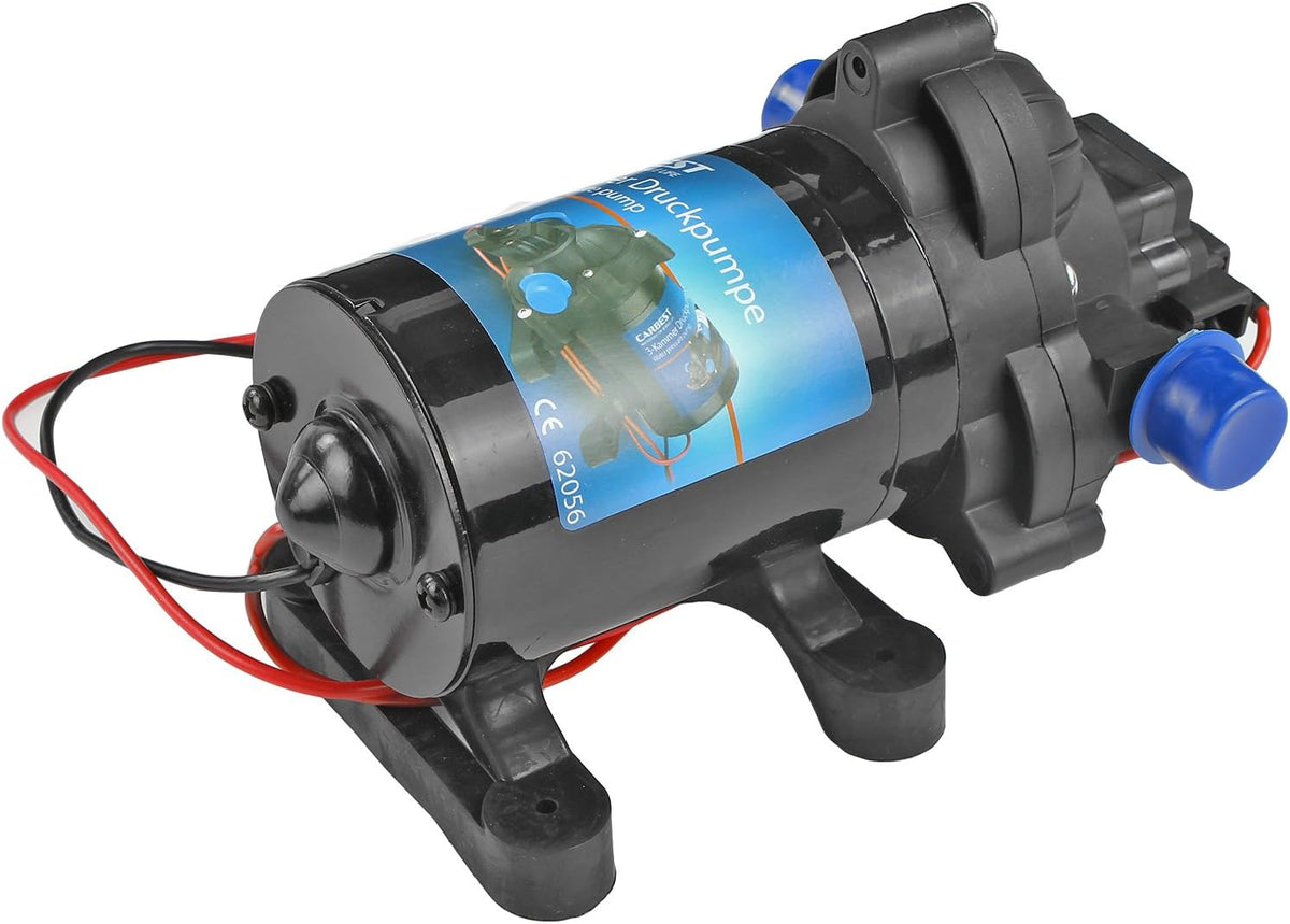 Waterpomp 12 V 10 l/minuut 2,8 bar met voorfilter en membraan met 3 vakken