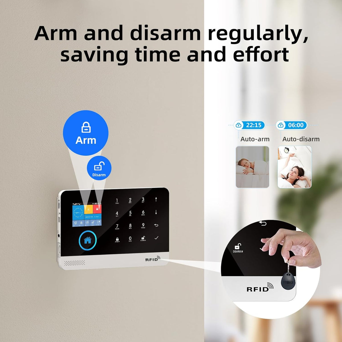 WIFI + GSM Home Security alarmsysteemkit DIY met PIR-detector, afstandsbedieningen, deur-/raamsensor compatibel met Alexa, geen maandelijkse kosten