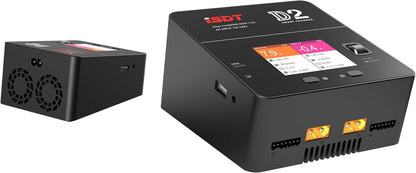 ISDT D2 Mark 2 Lipo acculader balancer ontlader, AC Dual 200W kanaal intelligente lader voor LiHv/LiPo/Life/Lilon (1-6S) NiMH/CD(1-16S) Pb(1-12S) accu's