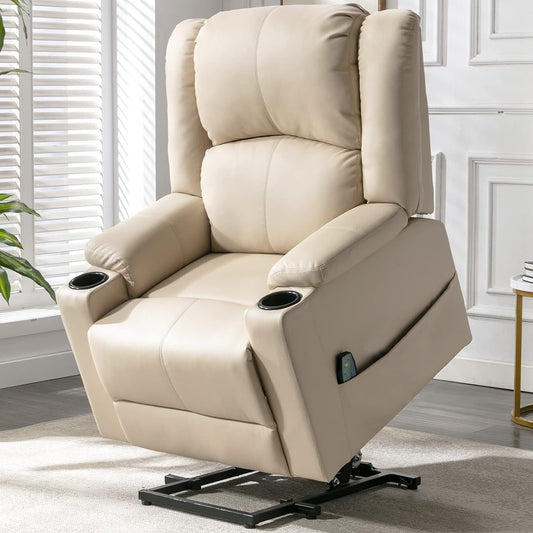 Elektrische Relaxfauteuil – Relaxstoel – Massagefauteuil – Verstelbare Stoel – Liftstoel – Elektrisch Verstelbare Rugleuning – 8 Vibratiepunten Met Massagefunctie – Wit