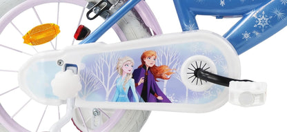 Meisje incl. fiets 14 inch voor kinderen, ijskoningin, Frozen + helm, blauw, 14 inch