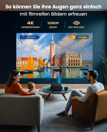 【Autofocus/trapeziumcorrectie】Beamer, Full HD 1080p, 9800 lumen, beamer, WiFi6, Bluetooth, trapeziumcorrectie, 4P/4D, 300 inch led-display, home cinema video, smartphone, PS5