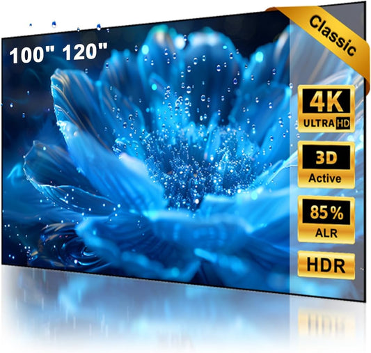 Projectiescherm, 100 inch, Ambient Ceiling Light Rejecting ALR CLR, 4K Ultra HD Vast Frame 16:9, PET Crystal, Wandmontage voor Ultra Short Throw Projectoren, Classic Serie