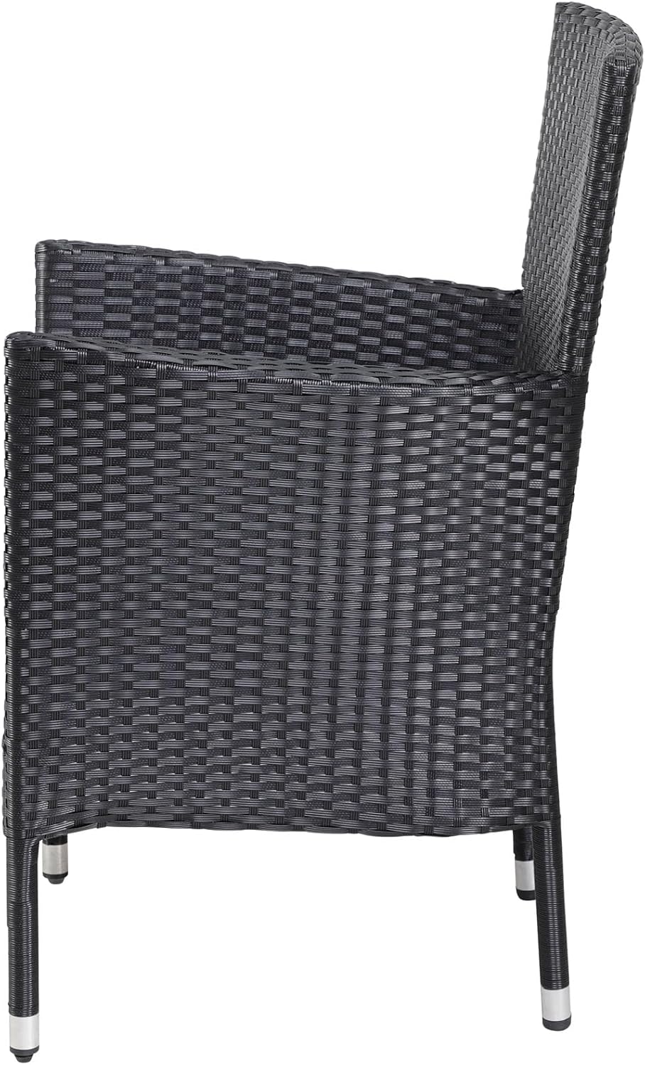 CASARIA Garden Chairs Set Stackable Poly Rattan Weatherproof Stacking Chair Outdoor Adjustable 160kg Load Capacity Garden Patio Balcony Armchair Chair, Mixing: - QUORE
