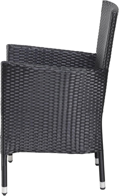 CASARIA Garden Chairs Set Stackable Poly Rattan Weatherproof Stacking Chair Outdoor Adjustable 160kg Load Capacity Garden Patio Balcony Armchair Chair, Mixing: - QUORE