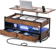 Koffietafel - Table - Coffe table - Living Room Table - Lift Top salontafel - tafel met extra opbergruimte - omklapbare salontafel voor de woonkamer - 39.4in - Bruin - 65.81lbs