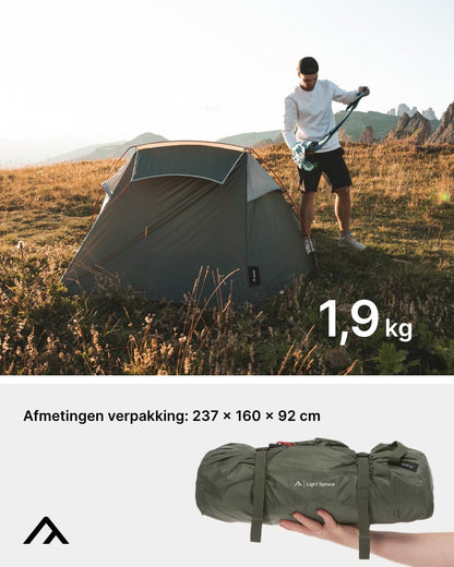 "Qeedo Light Spruce Trekking tent in 2 mate, ultralicht, tunneltent "