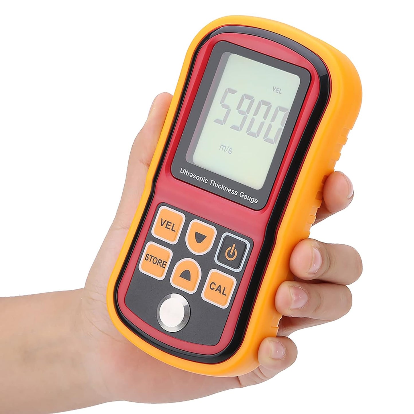 Dikktemeter, ultrasone diktemeter GM100 digitale ultrasone diktemeter 1,2-220 mm staalbreedte, laagdiktemeter, lcd-display met vier cijfers, resolutie 0,01 mm
