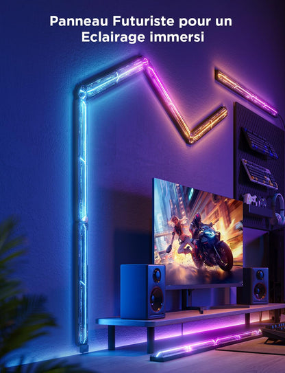 Govee LED Gaming Glide Wall Light, RGBIC Wall Lamp with DIY Cyberpunk Style Shapesand Multicolours, 60+ Scenes Lighting Effects, Smart Light Work with Matterand Alexa