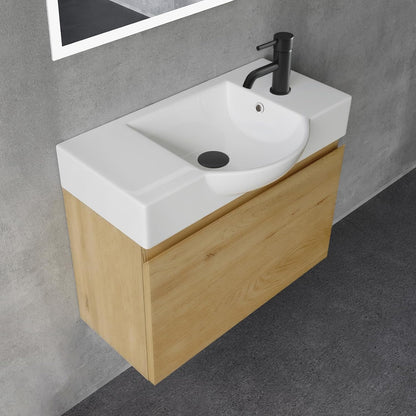 Alpenberger Bathroom Furniture Set with Washbasin, Hanging Bathroom Cabinet, Sink with Base Cabinet, Bathroom Cabinet with Mirror, Bathroom Cabinet for Small Bathrooms + Guest Toilet, Basin Cabinet - QUORE