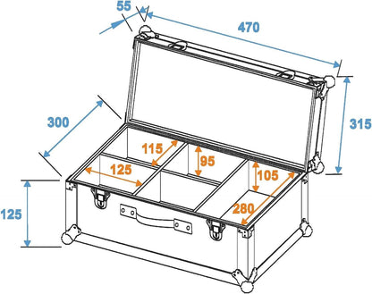 Flight Case voor het vervoer van effectlichten, 4x TL-3 TCL ROADINGER