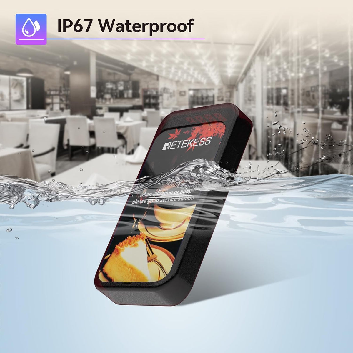 Retekess TD177 Call System Restaurant, Pager System, Outdoor 500M, Automatic Coupling, IP67 Waterproof, Group Call Function, 10 Pagers for Restaurant, Food Truck, Bar - QUORE