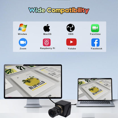 Svpro 4K USB HDMI-camera, handmatige focus, webcam voor close-ups met 2,8-12 mm zoomlens, plug and play-camera voor industrie, streaming en thuisvideo, externe camera voor computer, laptop, monitor,