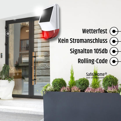 Safe2Home Draadloze buitensirene/buitenalarm voor serie SP310 - GSM WiFi alarmsysteem