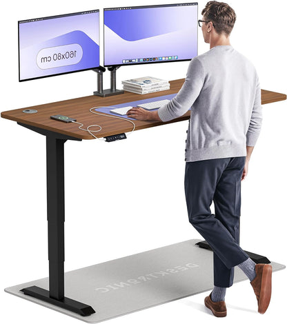 Desktronic Desk Sit-Stand - 160x80 cm - Height Adjustable Desk with USB/USB-C, 3 Memory Modes, Dual Motor and Touchscreen Control Electric Table for Comfort and Productivity. - QUORE