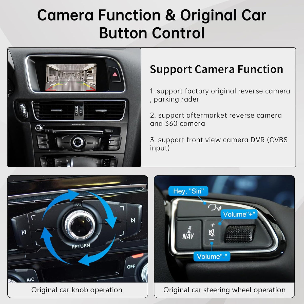 CarPlay Interface – CarPlay Retrofit Kit – Draadloze Auto Interface – Android Auto Adapter – Audi Upgrade – Draadloze & Bekabelde Connectiviteit – Ondersteuning Spiegellink en Camera’s
