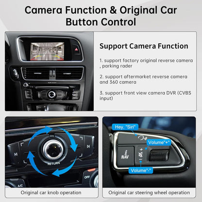 CarPlay Interface – CarPlay Retrofit Kit – Draadloze Auto Interface – Android Auto Adapter – Audi Upgrade – Draadloze & Bekabelde Connectiviteit – Ondersteuning Spiegellink en Camera’s
