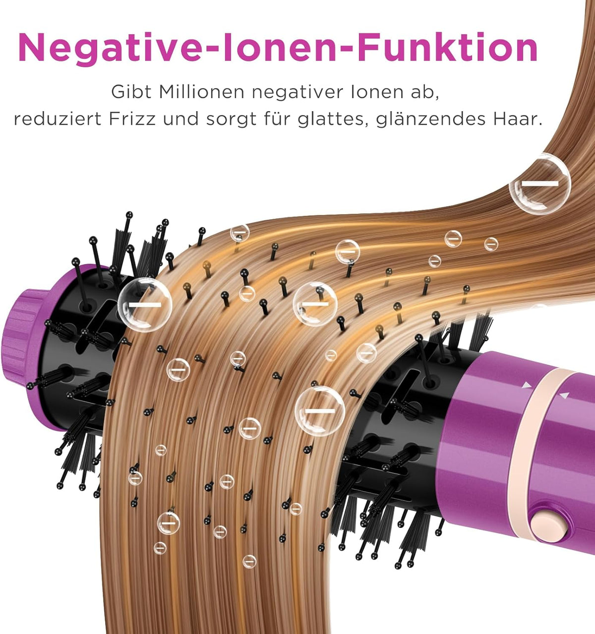 6-in-1 airstyler met airstyler en auto-wrap-krulopzetstukken, PARWIN PRO BEAUTY ionen-haardroger, warmluchtborstelset, 110.000 tpm hoge toerige motor, voor drogen, gladmaken, volume en krullen, rood