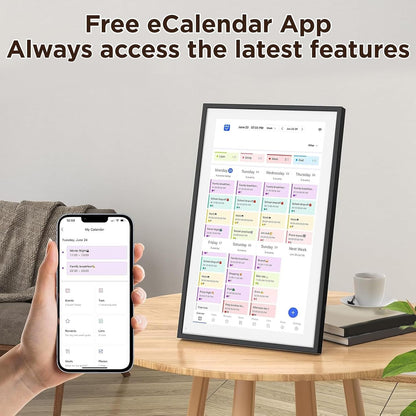 Focket 10,1 inch digitale wandplanner met kalender en takenlijst, interactief display met smart touchscreen, elektronische kalender voor gezinsagenda's, digitale fotolijst