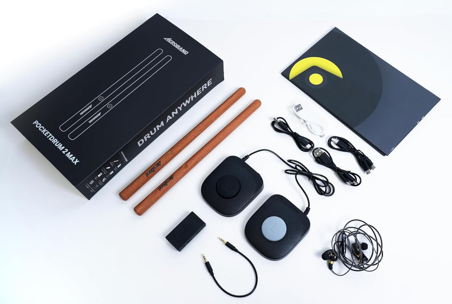 Aeroband PocketDrum 2 Max Air Drum Set – Draagbaar e-drumstel voor oefenen en plezier met Bluetooth en MIDI