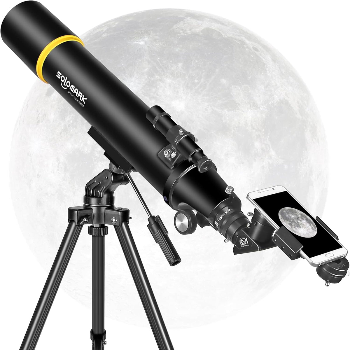 Telescopen voor volwassenen astronomie, 80 mm diafragma 900 mm professionele refractortelescoop voor kinderen en beginners, compacte en draagbare reistelescoop met draagtas
