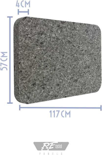 Akoestisch absorptiepaneel – Akoestisch paneel, Geluidsabsorptiepaneel, Geluiddempende plaat, Akoestische wandplaat – Gerecycled PET, NRC 0,85 – 2-delig pakket met Plafondophanging, 117 x 57 x 4 cm