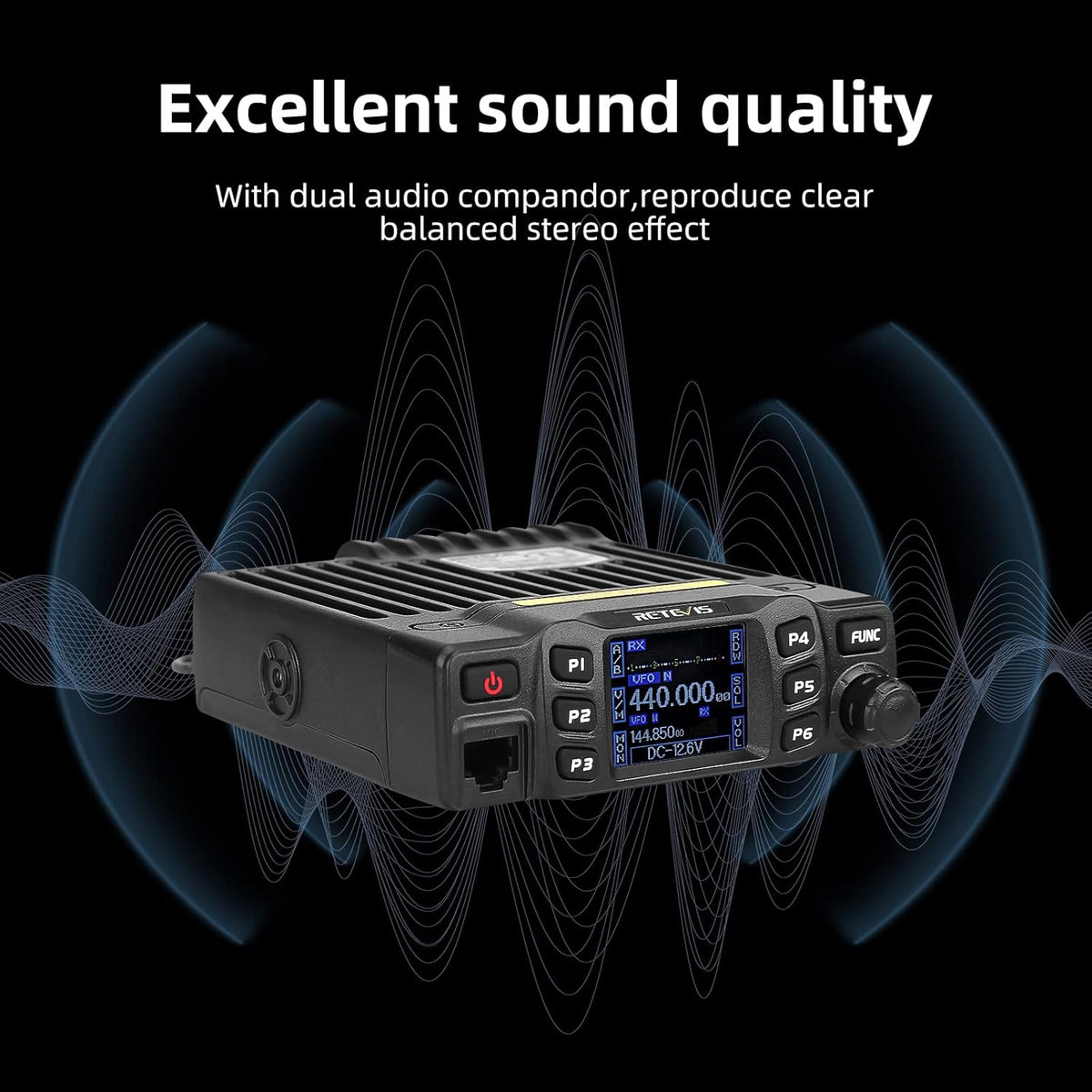 Retevis RT95 Mini Dubbele Band Mobiele Radio 25W 200 Kanalen Amateur Radio DTMF 5Tone Walkie Talkie Car Transceiver met Programmeerkabel (Zwart)