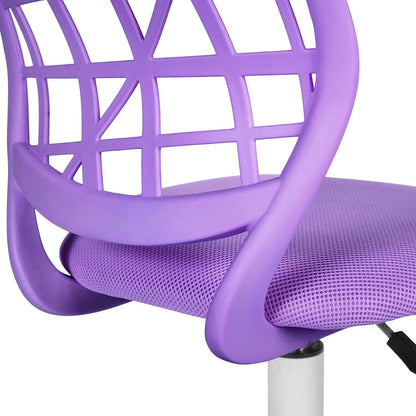 FurnitureR 2 stuks Home Office-stoel, ergonomische verstelbare hoogte draaibare rolstoel, computerstoel voor thuis, kantoor en studie, metaal, roze, paars, 38,5 cm x 40 cm x 75-87 cm