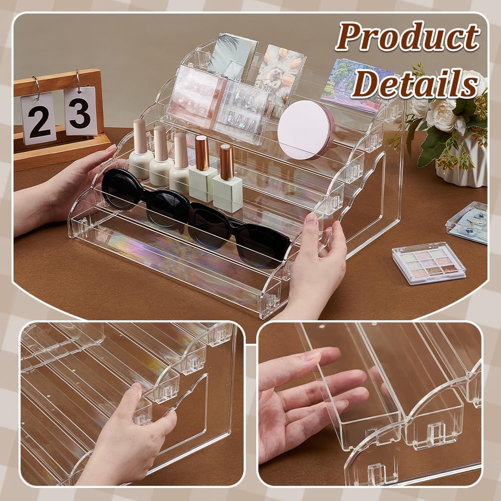 Acryl Displaystandaard – Displayhouder – Kaartenhouder – Pinnenhouder – Stickerhouder – Set van 2 – 7-Laags – Transparant Acryl