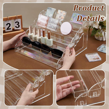Acryl Displaystandaard – Displayhouder – Kaartenhouder – Pinnenhouder – Stickerhouder – Set van 2 – 7-Laags – Transparant Acryl