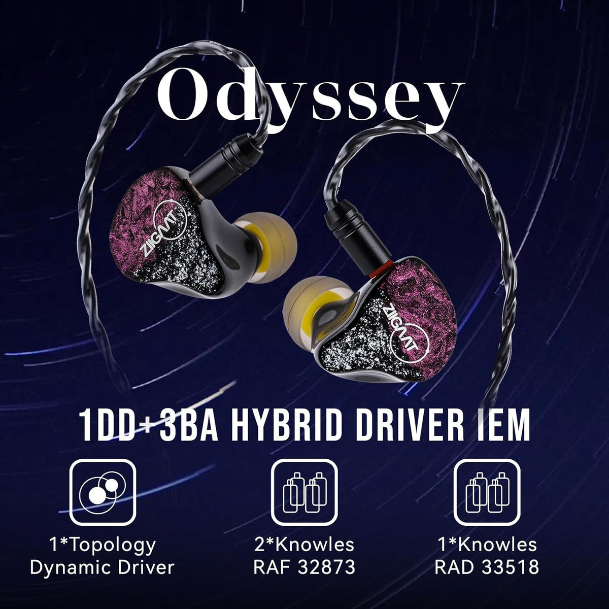 Bedrade In-Ear Monitor – IEM Oordopjes – In-Ear Oortjes – Monitor Oordopjes – Audiofiele Oordopjes – Hybride 1DD+3BA – Afneembare Kabel