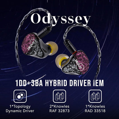 Bedrade In-Ear Monitor – IEM Oordopjes – In-Ear Oortjes – Monitor Oordopjes – Audiofiele Oordopjes – Hybride 1DD+3BA – Afneembare Kabel