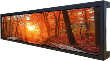VSDISPLAY Draagbare Reclame Uitgerekte Bar LCD Monitor, 21.3 duim 1920x360 500 neten IPS Scherm met USB 2.0 Videopoort, Auto-play, Gespleten Vertoning