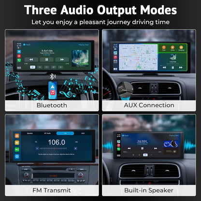 Draadloze A-pple Carplay en Android Auto 10,26 inch touchscreen-autoradio: 1080p achteruitrijcamera, Mirror Link, Siri, FM, Bluetooth - draagbare Drive Mate-navigatie