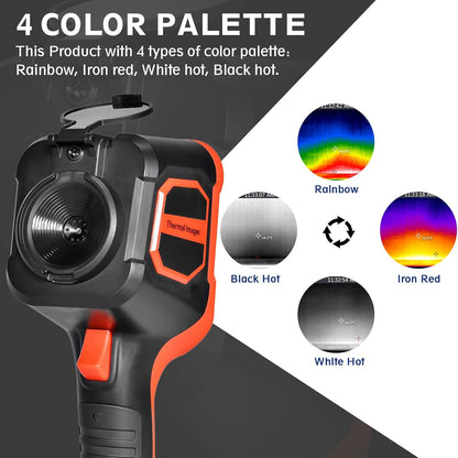 Infrarode Thermische Beeldvormingscamera, 210 x 160 IR Resolutie Handheld Thermische Beeldvormingscamera 9Hz Refresh Rate, Navulbare 6GB MicroSD met Dalingsduurzaamheid voor Motor, Motor