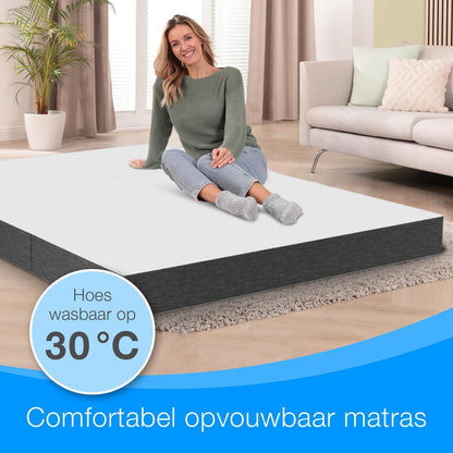 ELONEO Opvouwbaar Matras 1 Persoon, Premium Visco Schuimmatras, 120x200 cm, Dikte: 15 cm, Reisbed voor Kinderen en Volwassenen, Extra Bed voor Volwassenen en Kinderen - QUORE