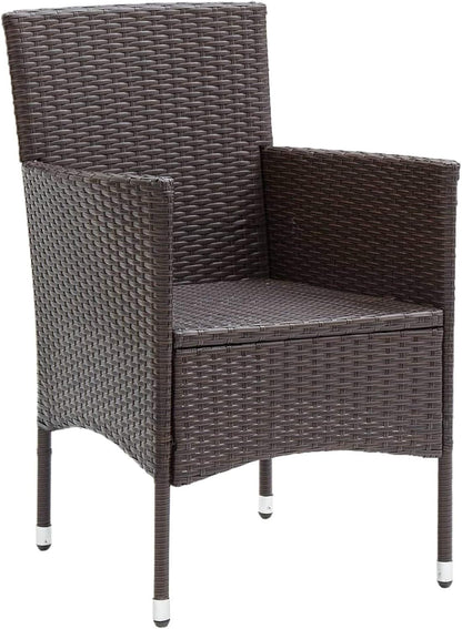 Festnight Set of 2 garden chairs, dining chairs, garden chair, chair, garden chair, garden chair, garden chair, garden furniture, chairs set, rattan chair, balcony chair, rattan chair, poly rattan, brown - QUORE