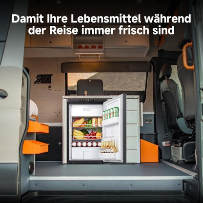 AAOBOSI 83L Compressorkoelkast, APP-Gestuurde Camperkoelkast, 12/24V DC, LED-Verlichte Voertuigkoeler, Bereikt -20 °C, Geschikt Voor Auto's, Vrachtwagens, Boten, Campers, Kamperen en Reizen