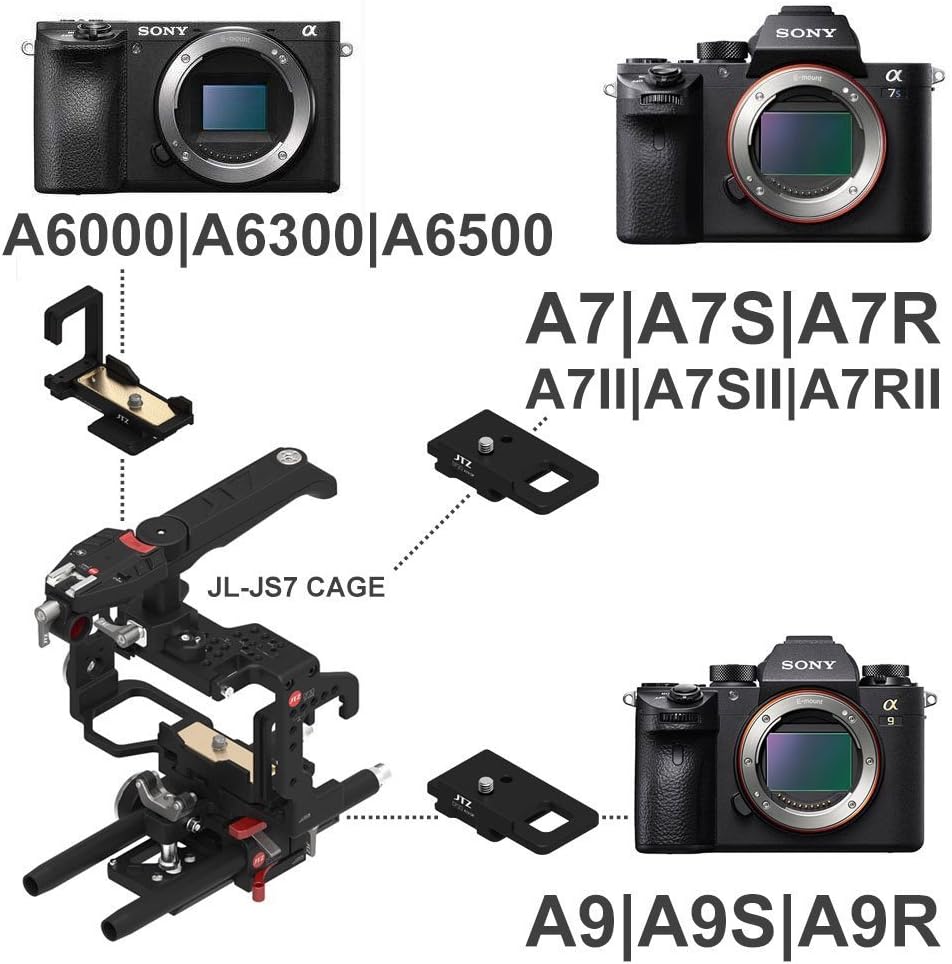 Cameracage – Camerakooi – Camera Rig – DSLR Rig – Video Rig – Elektronische Bovenhandgreep Met REC Start/Stop, Focus En Zoom – 15 Mm Aluminium Railsysteem