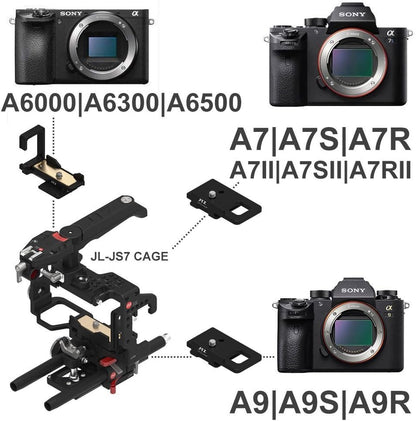 Cameracage – Camerakooi – Camera Rig – DSLR Rig – Video Rig – Elektronische Bovenhandgreep Met REC Start/Stop, Focus En Zoom – 15 Mm Aluminium Railsysteem