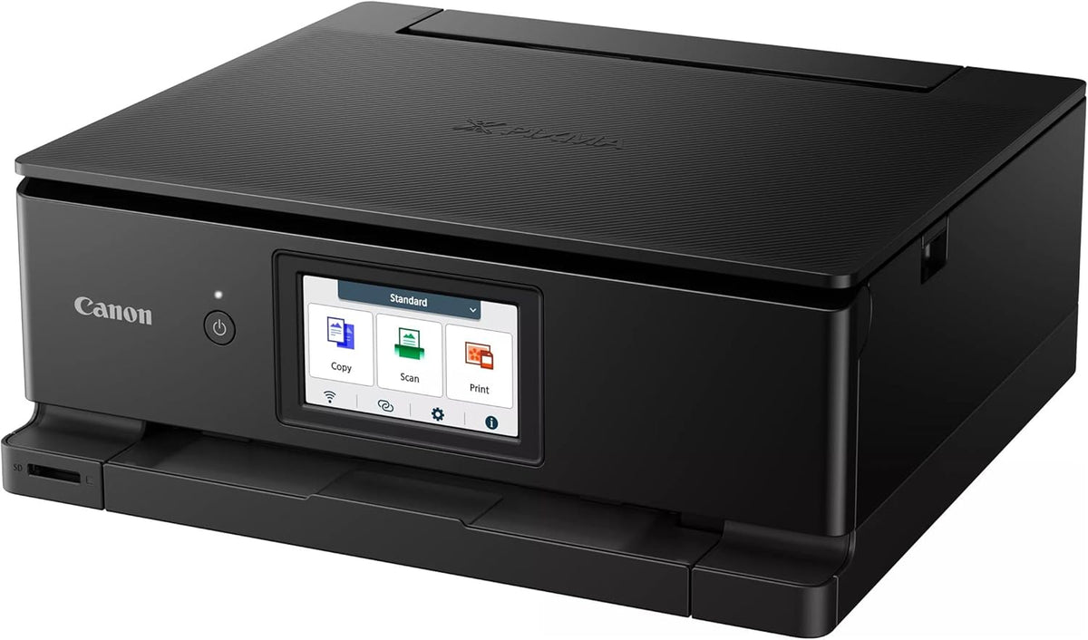 IC-Office TS8750 3-in-1 Multifunctional Inkjet Printer (Print, Copy, Scan, SD Card, Duplex, WLAN, AirPrint) Black + 24 XXL Ink Cartridges - QUORE