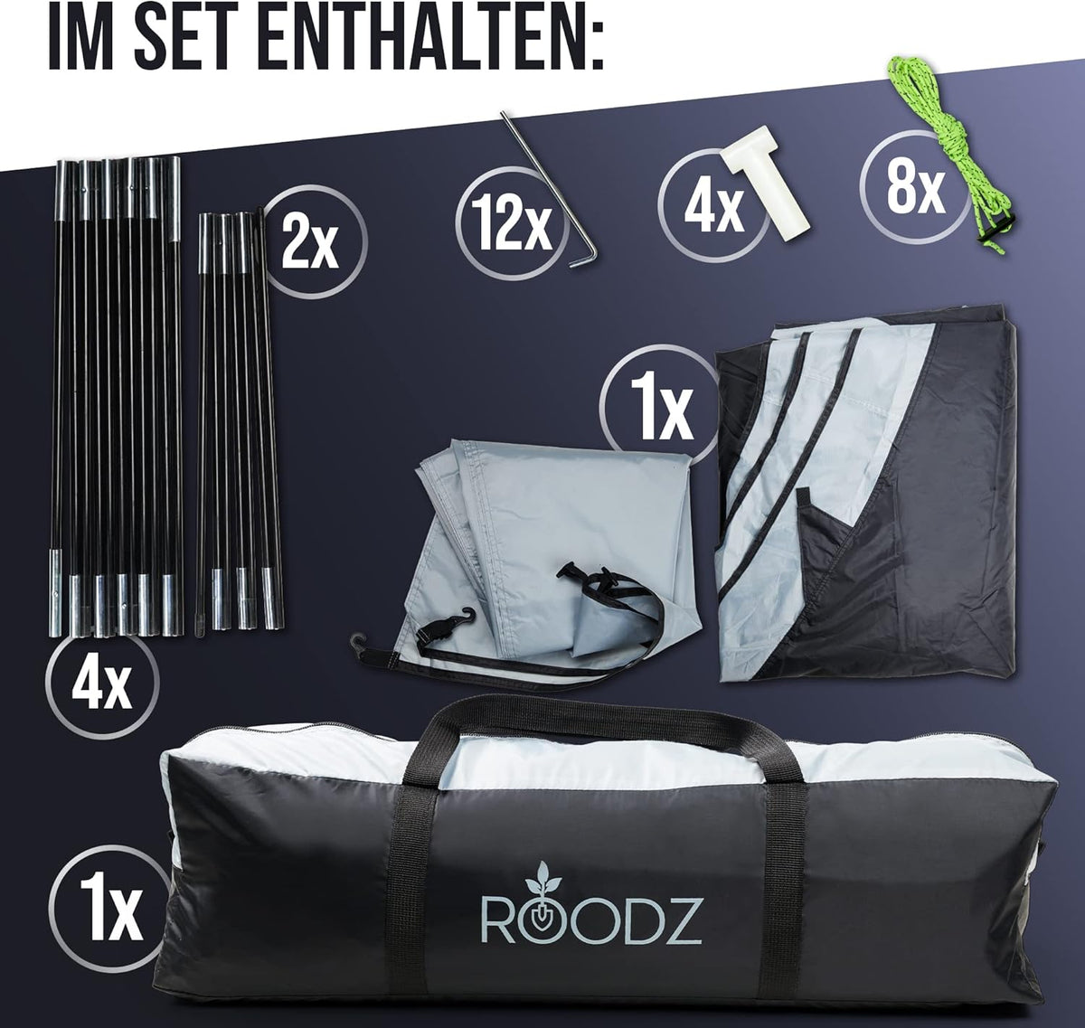 ROODZ Paviljoen 3,20 x 3,20 m waterdicht UV-zonwering 50+ partytent, tuintent, stabiele, winterveilig, stormbestendig, hoogwaardige kwaliteit met zijpaneel, hoogte van 2,20 cm, bestel nu!