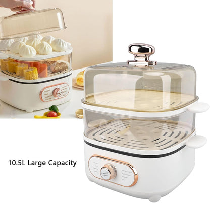 Elektrische Hete Pot – Stoompot – Stoompan – Stoomkoker – Elektrische Kookpot – 1200W – 10,5L Capaciteit met 2 Niveaus